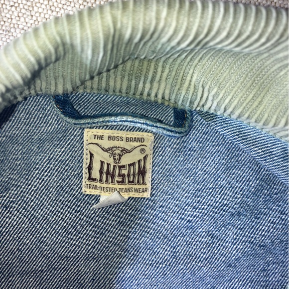 Linson VINTAGE Denim Corduroy Trim Jacket - Picture 6 of 8